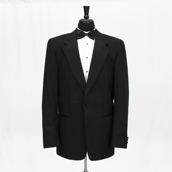 Neil Allyn 42L Black Solid 1-Button Tuxedo Blazer Jacket B989 - Picture 1 of 11